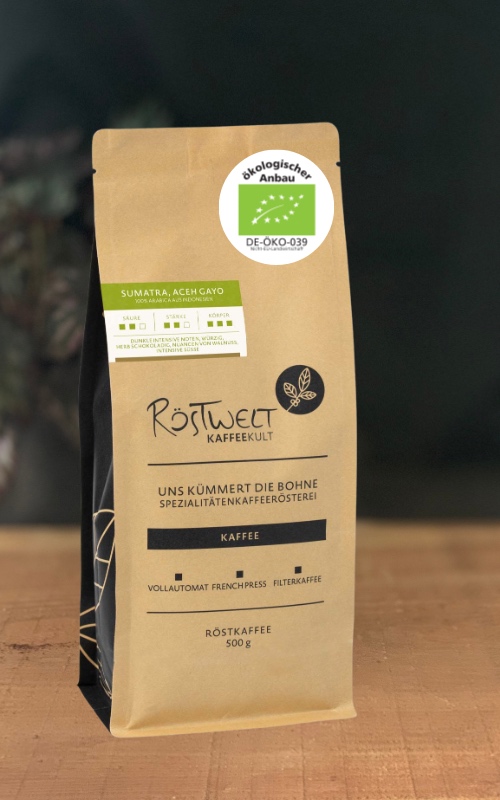Sumatra Aceh Gayo bio Kaffeebohnen für Vollautomaten